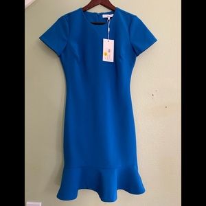 NWT Likely Beckett Flounce Tee Dress Size 4 blue